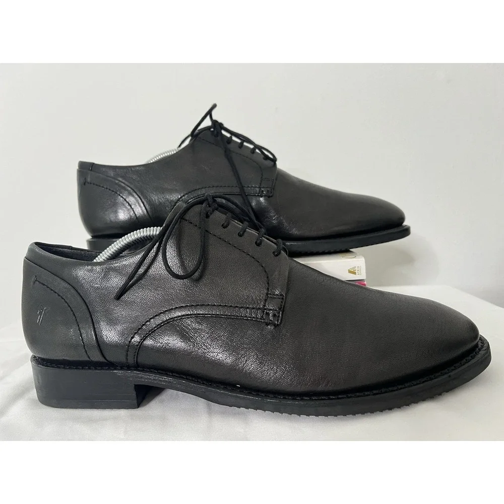 Frye Mens Corey Oxford Lace Up Goat Leather Black Casual Dress Wedding Shoes 11M
